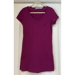 Michael Stars Model Cotton Purple sleep shirt Size S Pocket S/S Loungewear PJs